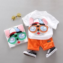Sannu baby summer clothing suit 2021 new children boy short sleeve handsome two sets of summer baby clothes