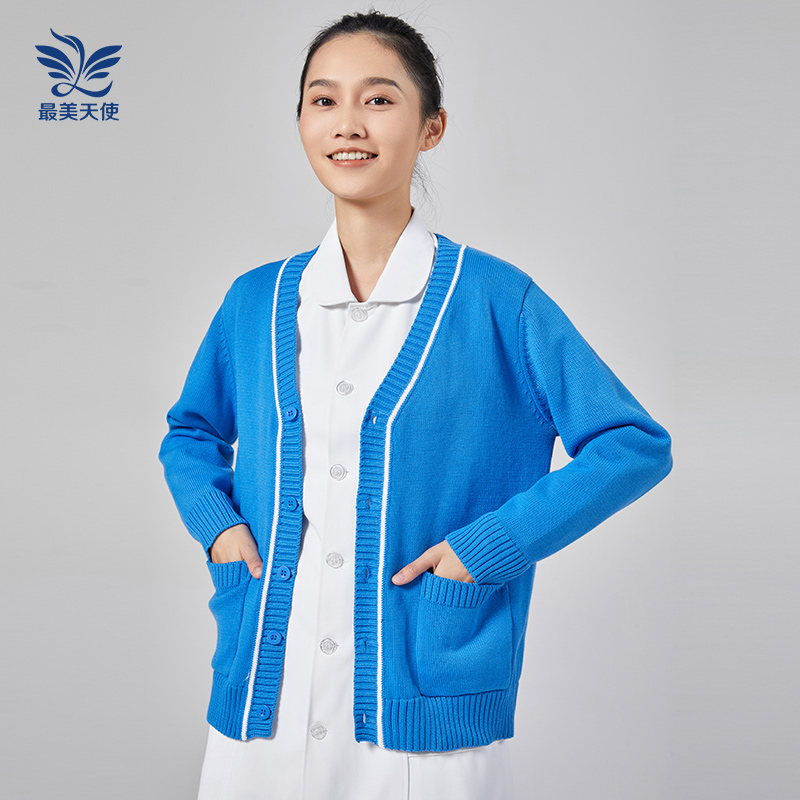 Nurse Sweaters Gush Dentistry Oral Hospital work clothes Knitted Sweatshirt Watch Outside of Thickened Cardiovert Thickened Cardiovert