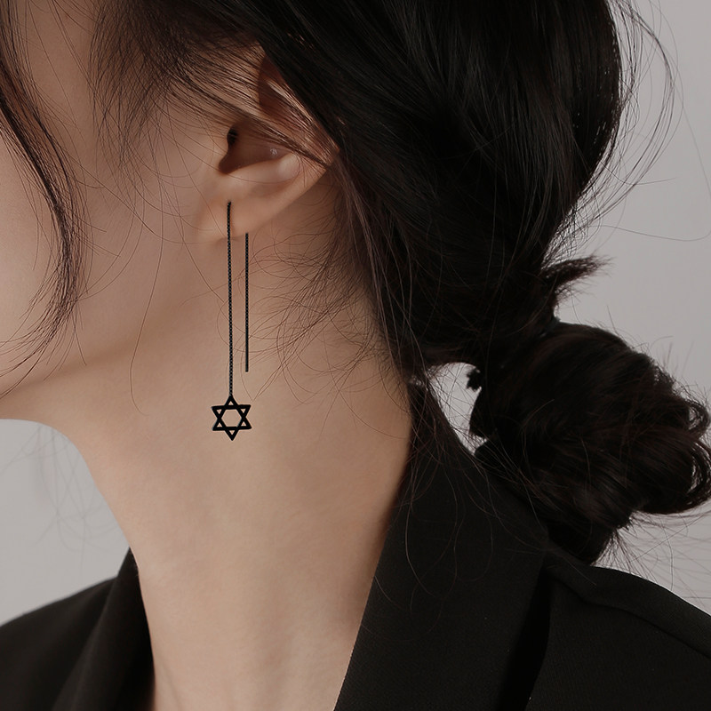 (First Shadow) Star earrings 2022 new trendy ear piercing earrings female temperament sterling silver simple cold wind