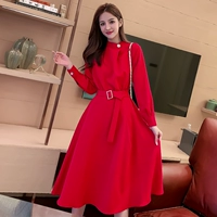 Осеннее красное вечернее платье для невесты, городской стиль