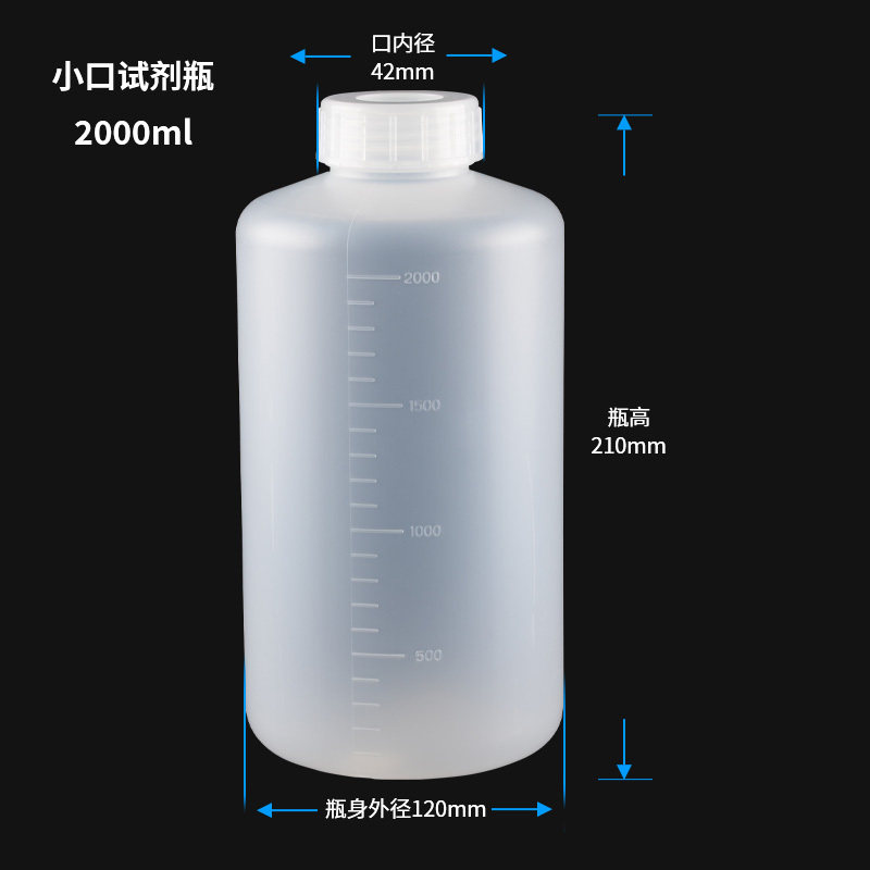 进口PP试剂瓶4/60/125/250/500/1000ml 大口透明塑料广口密封瓶样品瓶