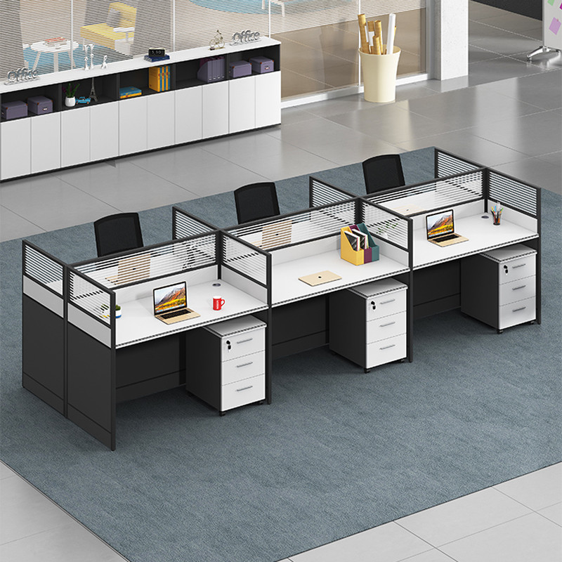 Staff desk 2 4 6 manual screen partition office desk and chair combination simple modern office card holder