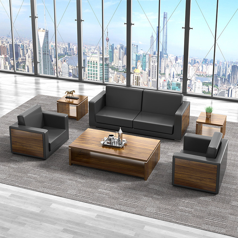 Office Sofa Brief Modern Business Reception Small Sofa Tea Table Composition Office Guests Single Trio Place