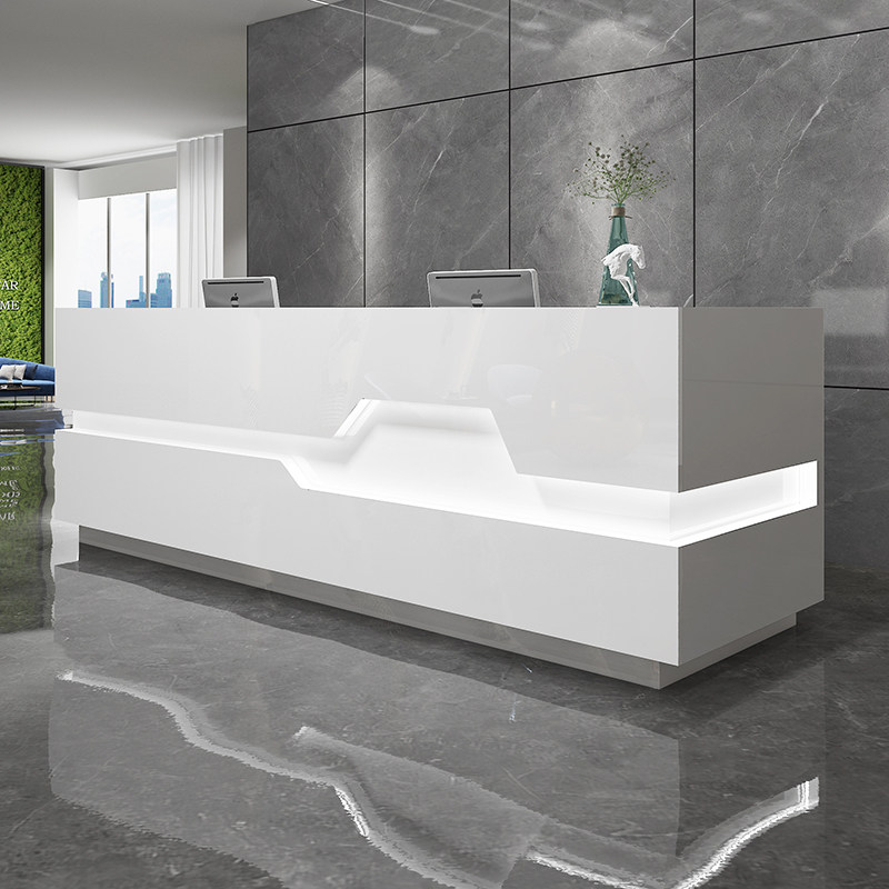 Baking Varnish Front Desk Reception Desk Brief Modern Company Office Reception Desk Beauty Parlour Bar Counter Shop Cashier Counter