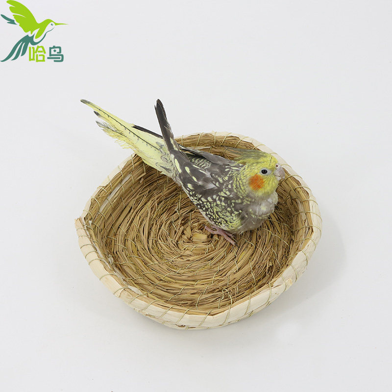 Ha bird large handmade grass nest Bird nest Tiger skin peony parrot nest Breeding nest Warm egg breeding box nest