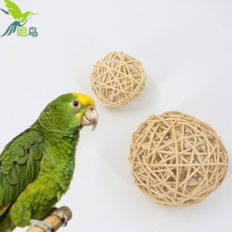 Harbirds Woven Vines Toy Natural Parrot Toys Nibble With Bird Toys Training Puzzle Toy GENFENG TIGER LEATHER