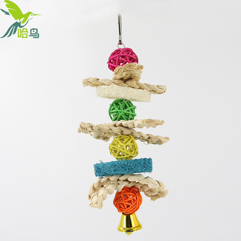 Ha bird parrot woven toys Xuanfeng Peony Budgerigar toys Gnawing bird toys Parrot toys supplies