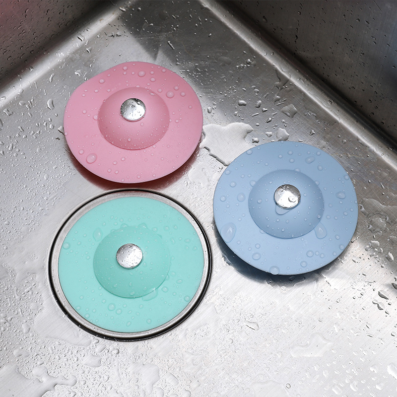 One shot three kitchen press-type deodorant silicone flying saucer bouncing floor drain bathroom anti-blocking sink floor drain cover