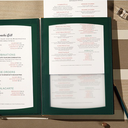 The new table card menu loose-leaf waterproof matte insert solid wood buckle edge bar single wine menu production