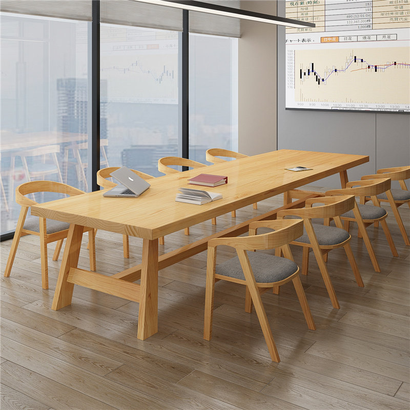 Solid wood computer desk chair combined desktop brief Nordic home bench desk long strip desk desk sub
