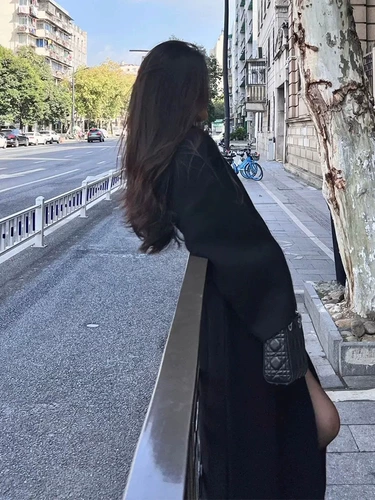 Черное демисезонное шерстяное пальто, куртка, в стиле Шанель, увеличенная толщина, изысканный стиль