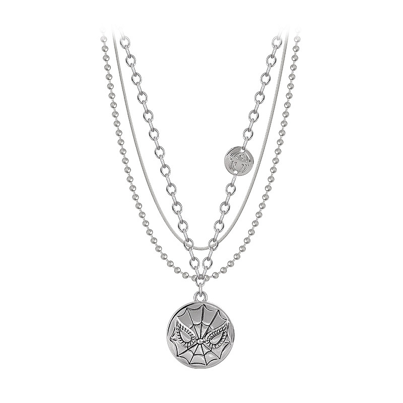 (End) Multi-layered necklace female ins hipster men niche design sense hip hop cold wind collarbone chain accessories
