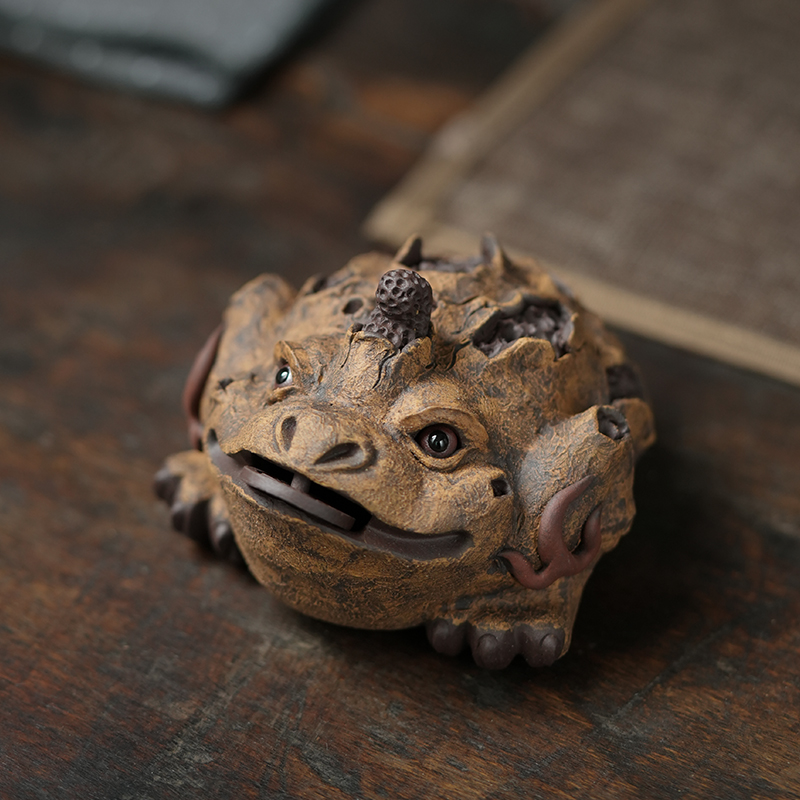 Chen Hongjun Bark Golden Toad Habixing Purple Sand Tea Darling Swing Piece Boutique can raise tea tray tea tray Merchants for all handmade tea Play-Taobao
