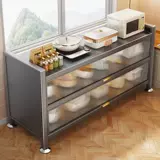 Кухонная полка, напольная, многослойная, расширенный шкаф для хранения, многофункциональная микроволновая печь, боковой шкаф для хранения еды