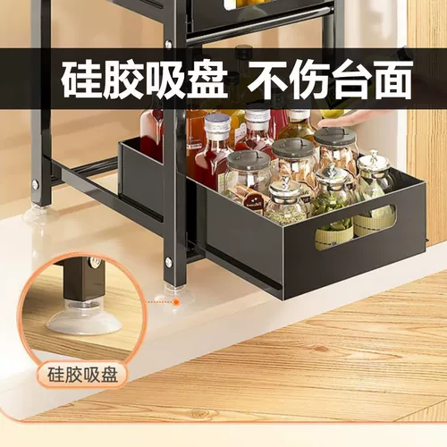 Кухонный встроенный шкаф, выдвижная корзина под раковиной, стеллаж для хранения, многофункциональный набор кухонных гаджетов для хранения посуды и специй