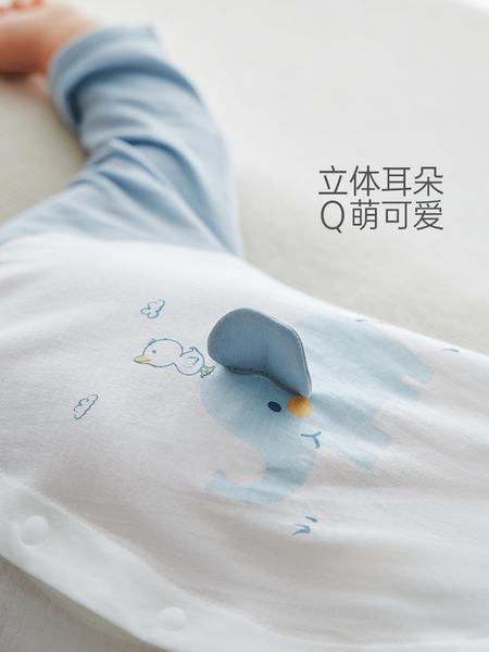 汤尼倍儿婴儿连体衣春秋季长袖款小象宝宝空调服纯棉大象耳朵衣服 — 5