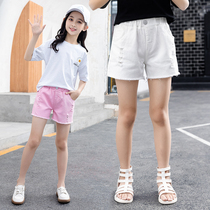 Girl Denim Shorts Summer Children Foreign Air Thin Loose Casual Pants External Wear Tide CUHK Tong Version Hot Pants