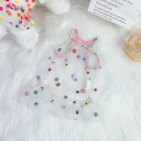 Белое платье-комбинация, в цветочек