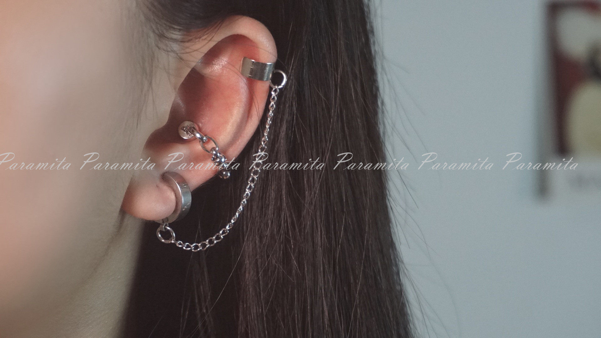 (Lazy to get makeup late) Double-button ear clips without ear piercings Dark cool girl dark new earrings earrings