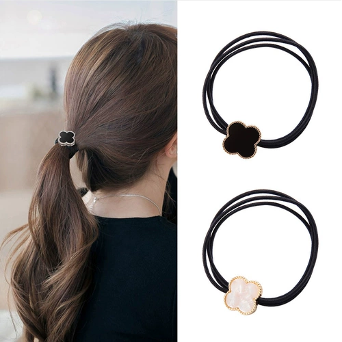 Резинка для волос, аксессуар для волос, хвостик, в стиле Шанель, четырехлистный клевер, коллекция 2023