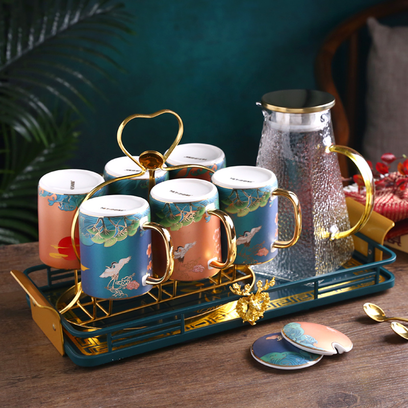 Guo Xiangxian Carp household ceramic cup water set glass kettle cold kettle Living room teapot