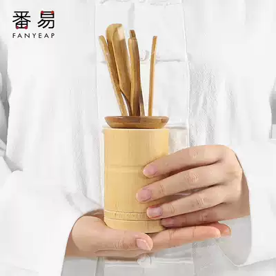 Gold coin exchange tea ceremony six gentlemen set kung fu tea accessories bamboo household storage tea tube tea set six sets