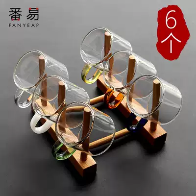 6 glass kung fu small tea cup tropical resistant household tea set set thick transparent tea cup small