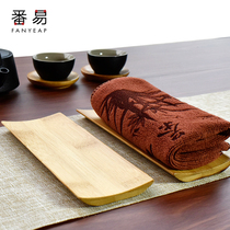  Bamboo tea towel holder Kung Fu tea set accessories Bamboo slice tea tea lotus Handmade zen bamboo tea ceremony towel tea mat holder