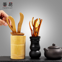  Tea ceremony six-piece set Kung Fu tea set accessories Bamboo household storage tea tube Tea art six-piece set tea bucket Bamboo