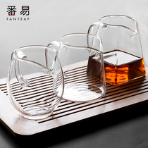 Gongway cup glass ribbon tea leak integrated set male cup thickened heat-resistant tea set Kung Fu tea divider filter high-grade