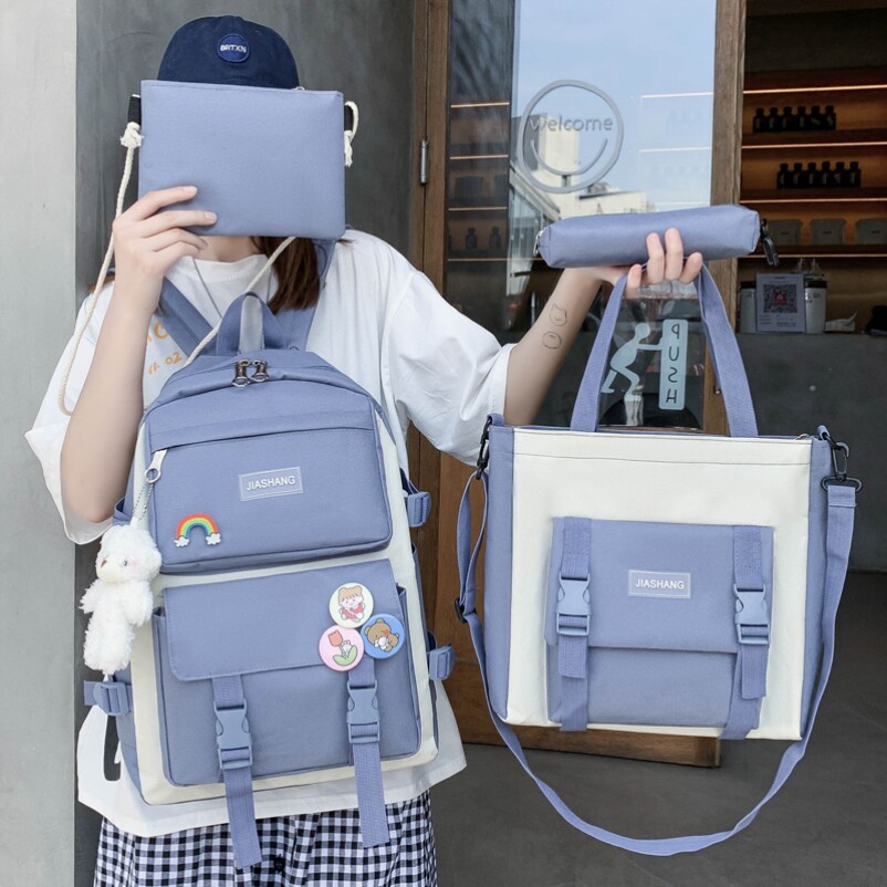 Children's schoolbags, female junior high school students, multi-layer girls, burden relief, ridge protection, Japanese embroidery, large-capacity, personality, ultra-light diagonal span