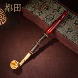 Мужская длинная ониксовая бамбуковая старомодная медная курительная трубка ручной работы, подарок на день рождения