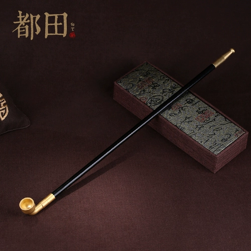 Длинная латунная старомодная курительная трубка ручной работы, 50см