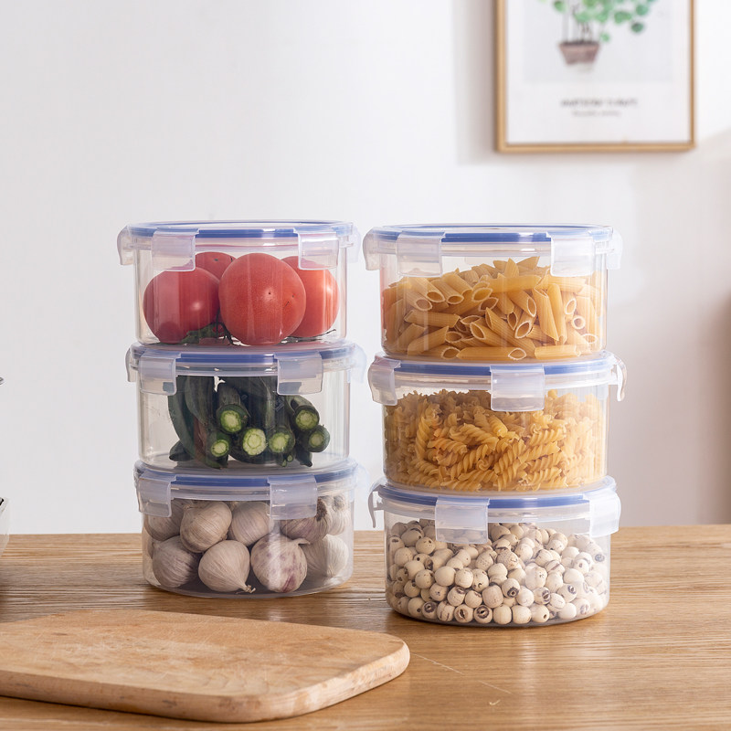 Round 1000ml plastic refreshing box Students boxed box office worker can microwave oven heated lunchbox fridge special