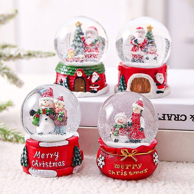 Christmas Water Crystal Ball Music Box Creative Girlfriends Birthday Gifts Christmas Children Transparent Eight-tone Box Little Kids