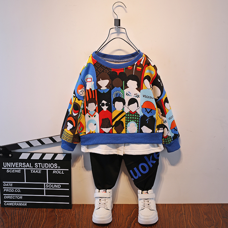 Children's clothing Boys autumn suit 3 Korean version 4-year-old trend 5 handsome 6 casual long-sleeved thick cotton T children's spring and autumn clothes