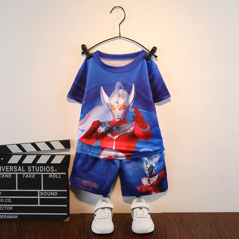 Ultraman clothes summer suit Children's quick-drying sports short-sleeved shorts boys Foreign fashion net red summer fashion trend