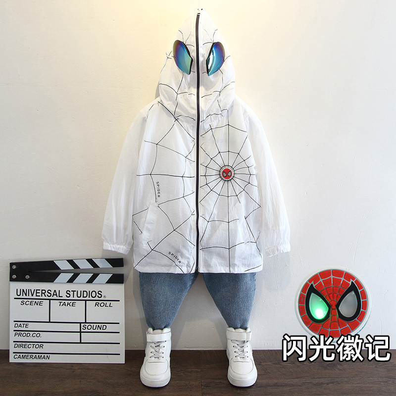 Boy sunscreen Anti UV thin section Children Summer ultra-thin breathable jacket CUHK Scout child Spiderman sunscreen