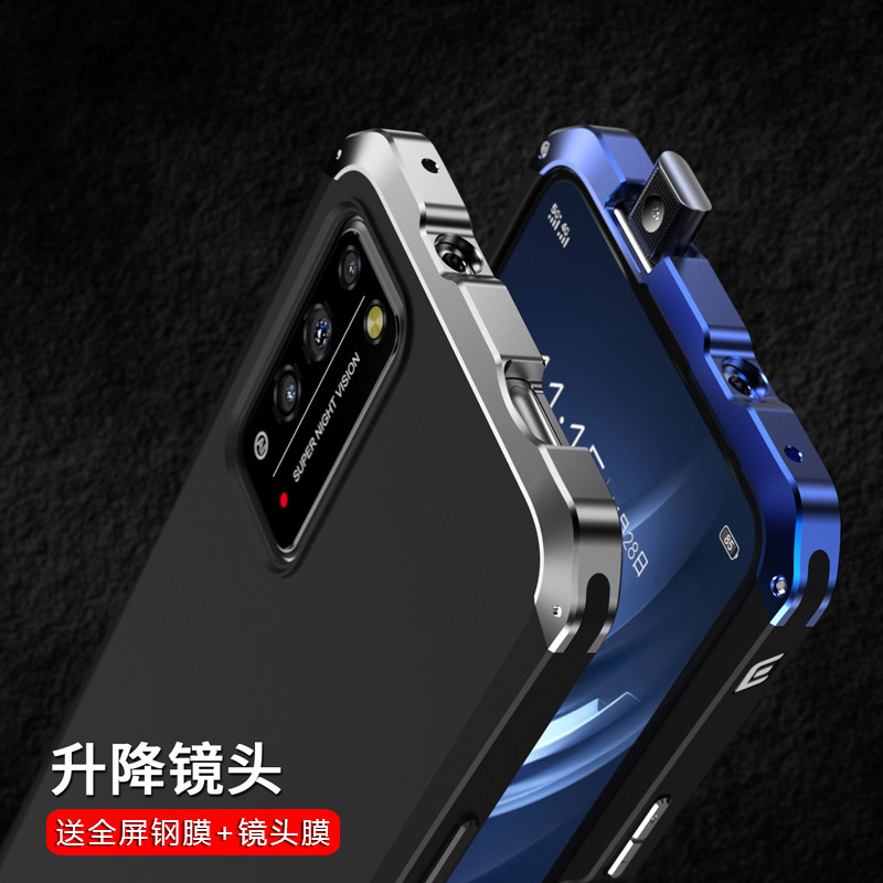 Glory x10 mobile phone protection shell anti-fall male Huawei glory 10x protective sleeve metal full package personality creativity 5g liquid silicone gel new frosted shell honorx10 lifting camera Chauffo net red