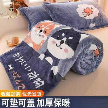 Autumn and Winter Blankets, Coral Flannel Thickened Blankets, Towels, Air-Conditioned Nap Blankets, Office Blankets, Suitable for All Seasons