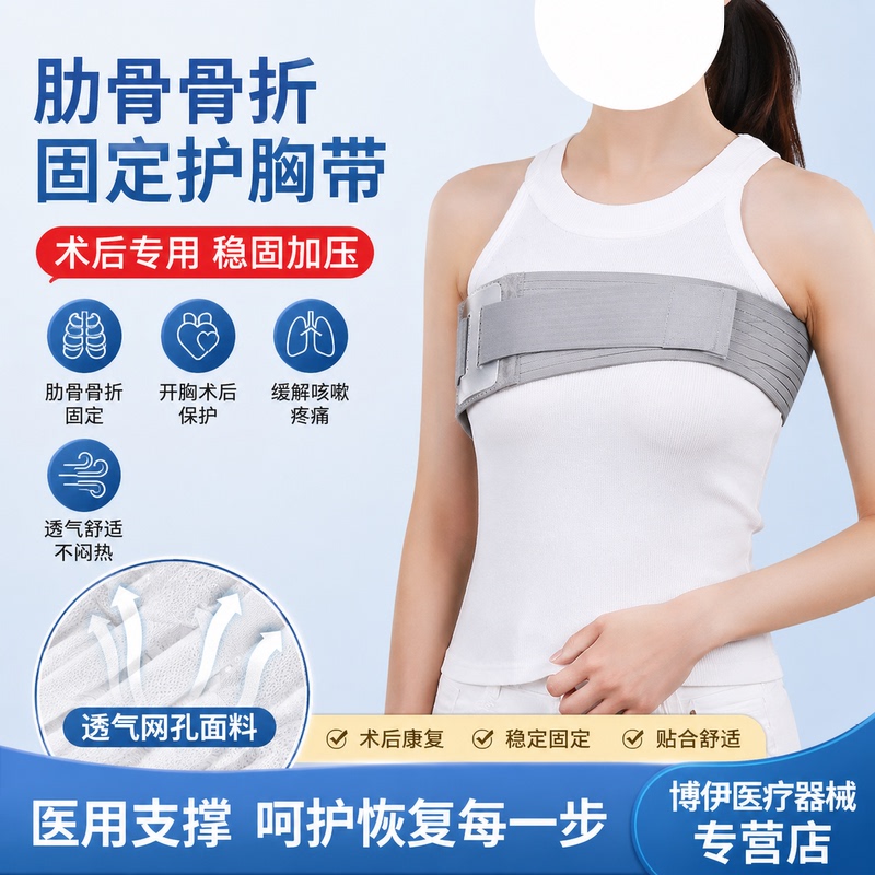 Rib Fracture Fixation Belt, Chest Support Strap, Open Chest Surgery, Heart Bypass Surgery, Postoperative Recovery, Breathable Belt, External Fixation Rib Fracture Fixation Belt, Chest Support Strap, Open Chest Surgery, Heart Bypass Surgery, Postoperative Recovery, Breathable Belt, External Fixation