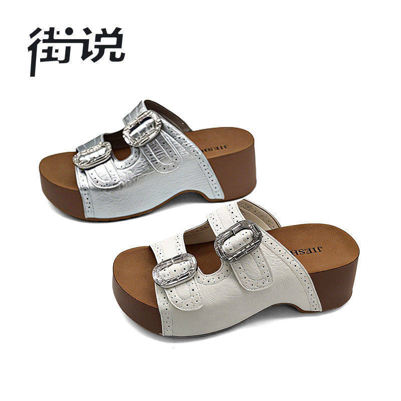 [Come and See for Yourself] “Silver Mist” “Street Style Fashion Sandals” 5.5cm Women's Shoes Oy2852