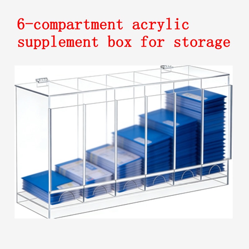 6-Slot Acrylic Refill Storage Box Stackable Tcg Organizer Trading Card Holder Sports Card Dispenser
