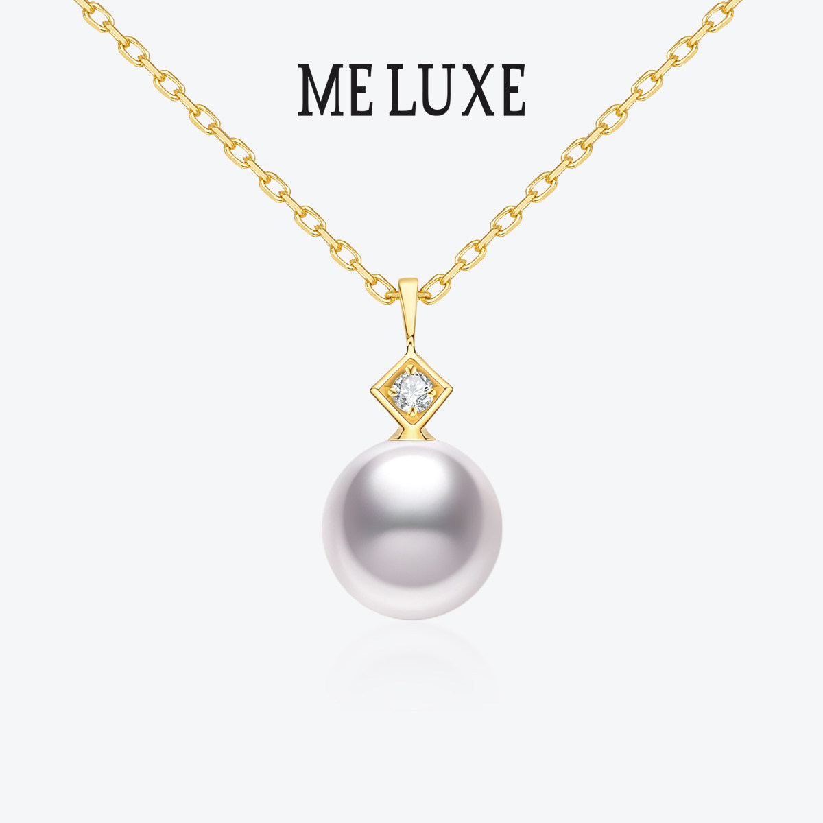 MELUXE18K gold Japanese akoya seawater pearl pendant diamond necklace female collarbone chain all-match gift