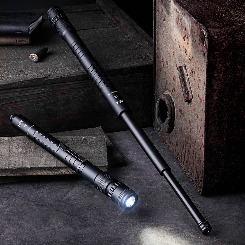 (WE equipment library) N18 mechanical swing stick telescopic light machine portable flashlight legal self-defense weapons supplies