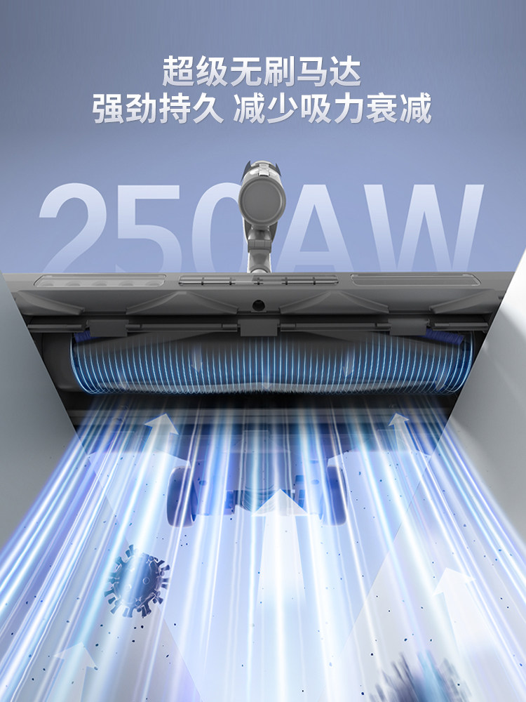 Haier Wireless Vacuum Cleaner for Home Use, Large Suction Power, Handheld, Bendable, Blue and Green Dual-Color Dust Display, Cat Hair and Mite Removal Vacuum Cleaner