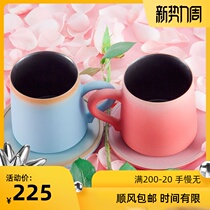  XiangshangLight luxury water cup mug with saucer set creative ceramic men and women Nordic ins trend handmade