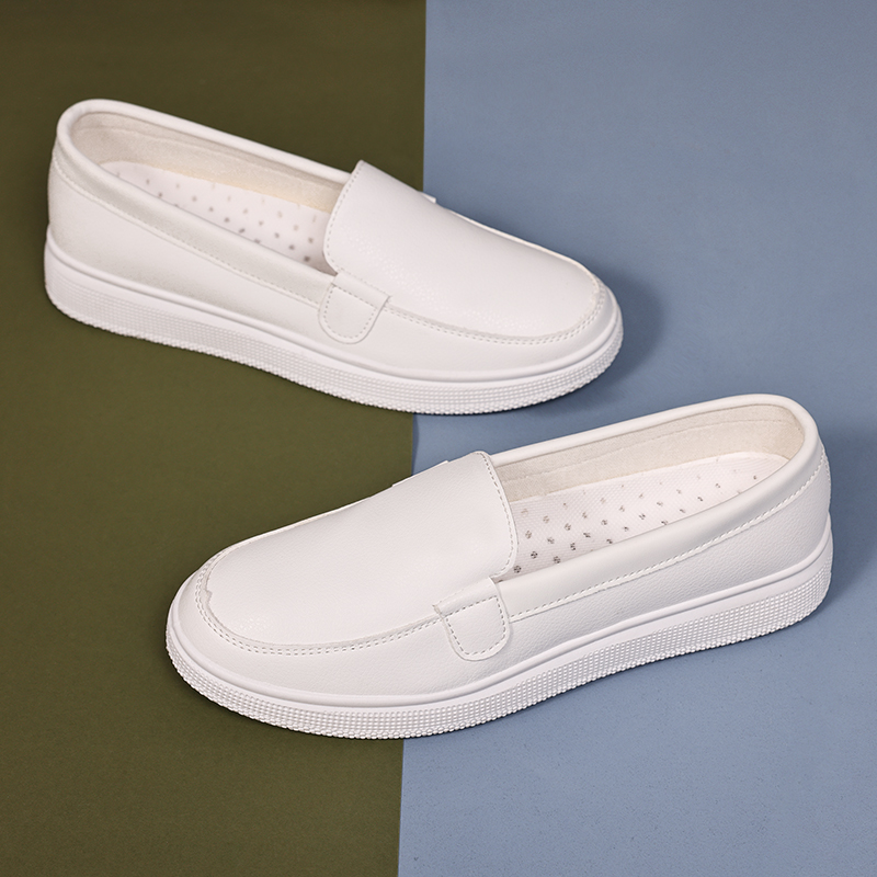 Nurse shoes soft soles spring and autumn breathless anti-stinking summer flat sole medical work anti-slip small white single shoes