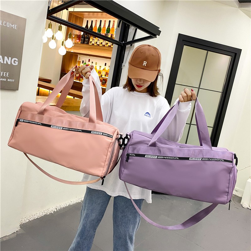 Large Capacity Travel Bag Waterproof Fitness Bag Women Hand Portable Short Luggage Bag Sports Training Swimming Yoga Bag