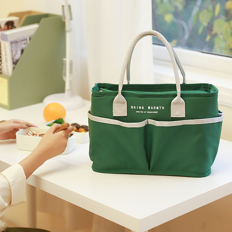 Lunch box handbag large-capacity aluminum foil thickened insulation bag student office worker lunch bento bag going out bento belt